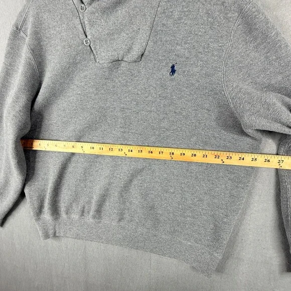 Polo Ralph Lauren Sweater Mens 2XL Gray Pullover Shawl Collar Grandpa - Picture 6 of 12